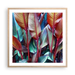 Poster in cornice rovere chiaro - Selva colorata - 60x60 cm