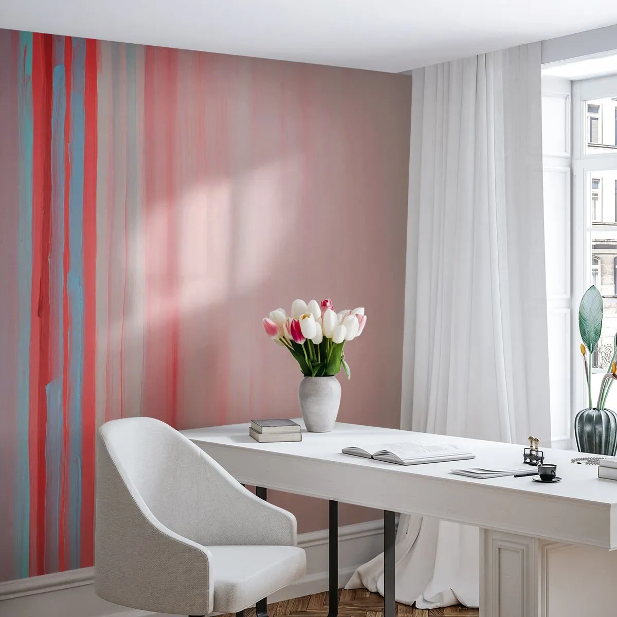 Fotomurali Premium Canvas - Astrazione all'alba - Pastello, Minimalista, Pezzo - 450x315 cm