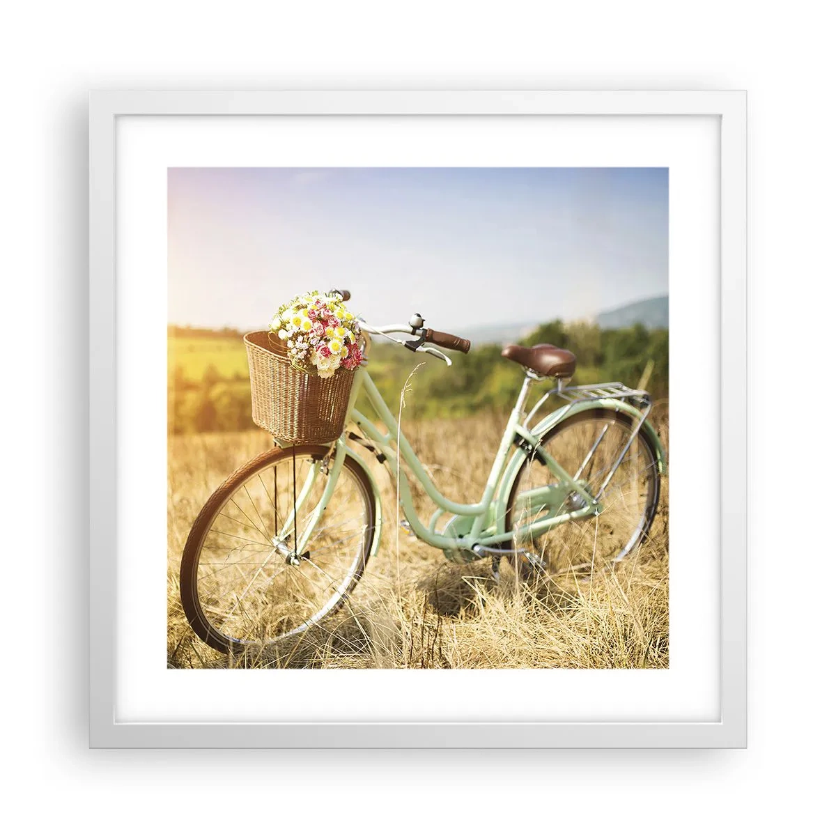 Poster in cornice bianca - Resto qui un attimo - 40x40 cm