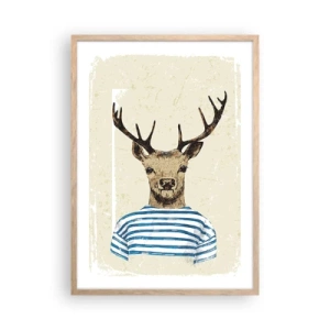 Poster in cornice rovere chiaro - Mi piacciono le camicie a righe! - 50x70 cm