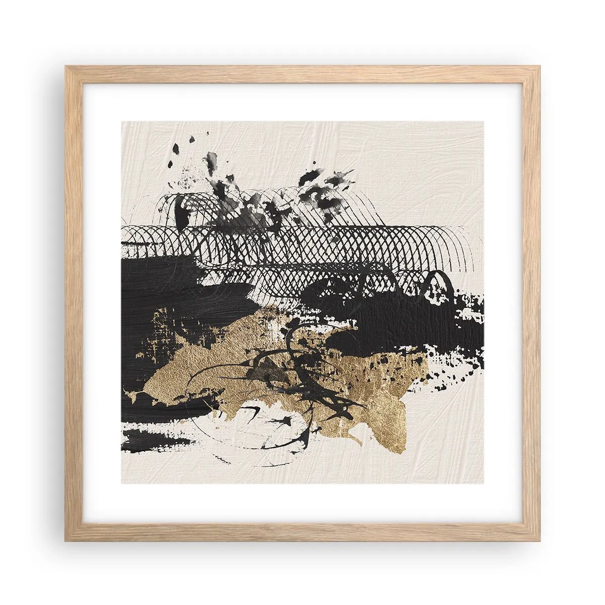 Poster in cornice rovere chiaro - Composizione con passione - 40x40 cm