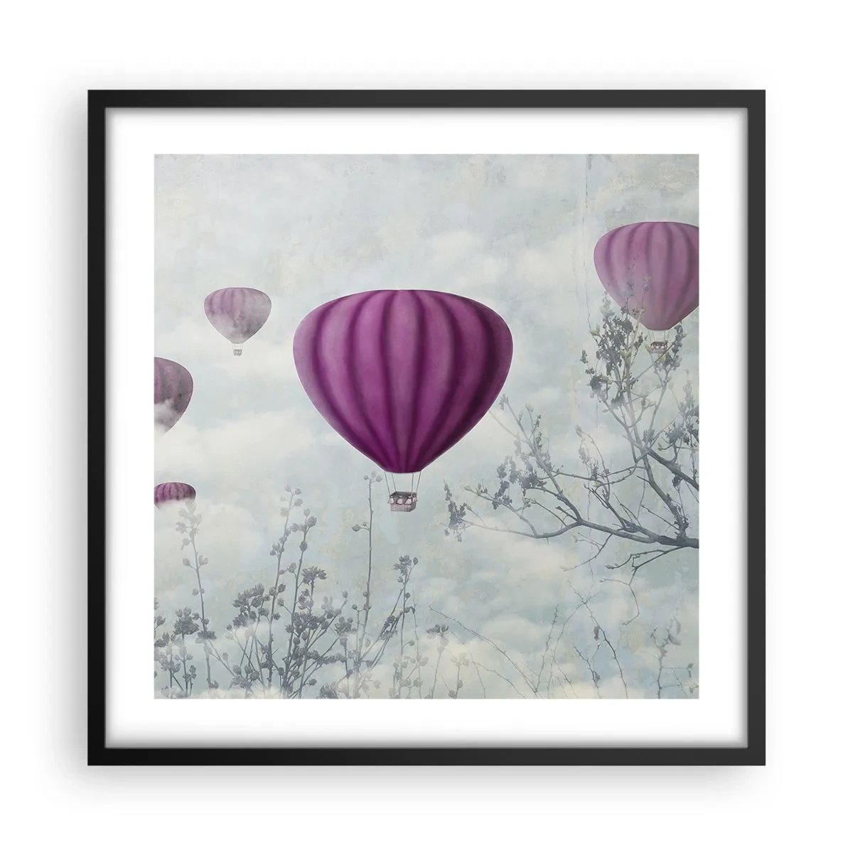 Poster in cornice nera - Come navi nel cielo - 50x50 cm