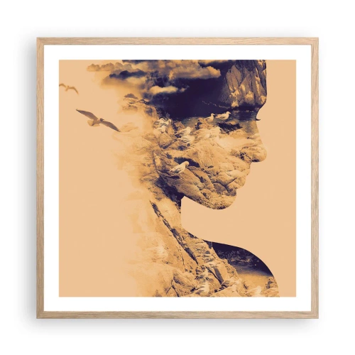 Poster in cornice rovere chiaro - Bella di natura - 60x60 cm