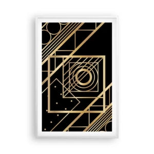 Poster in cornice bianca - Geometria dorata - 61x91 cm