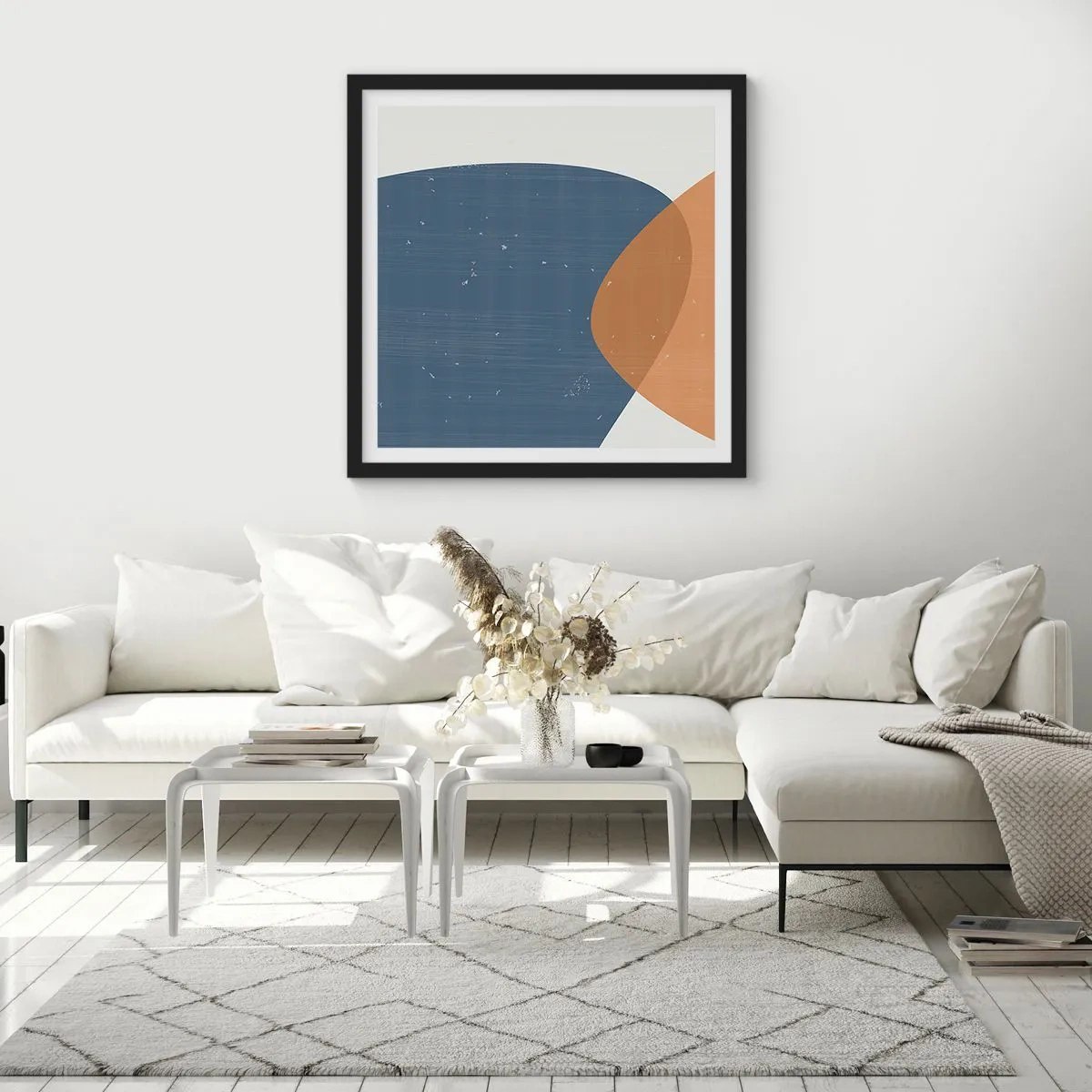 Poster in cornice nera - Ovali e influenze - 50x50 cm