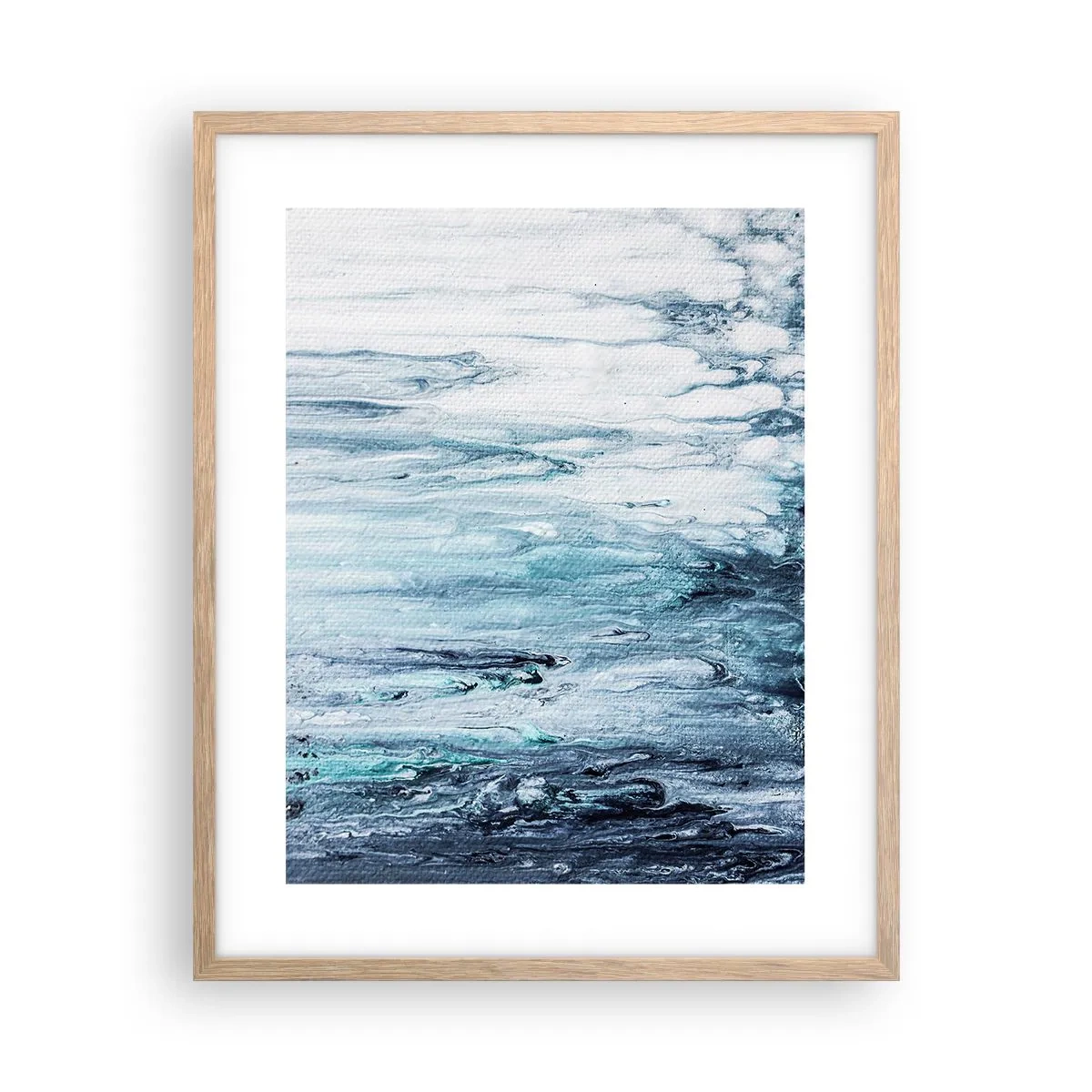 Poster in cornice rovere chiaro - Ghiaccio blu - 40x50 cm