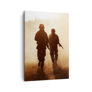 Quadro su tela - Stampe su Tela - Soldati marciano nella nebbia mattutina con la natura sullo sfondo - 50x70cm - Call of Duty - Decorazione murale moderna per soggiorno e camera da letto ARTTOR