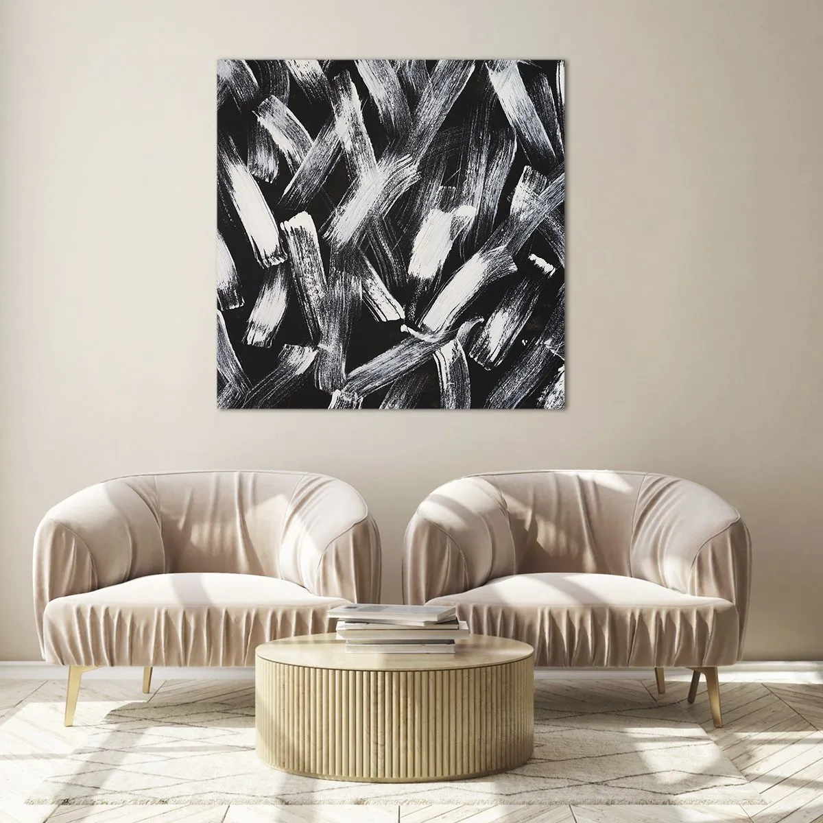 Quadro su vetro - Astrazione in spirito industriale - 70x70 cm