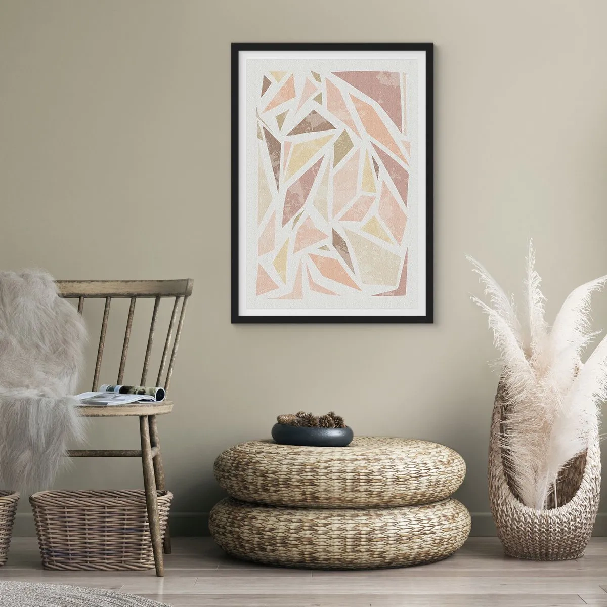 Poster in cornice nera - Composizione da vetrata - 61x91 cm