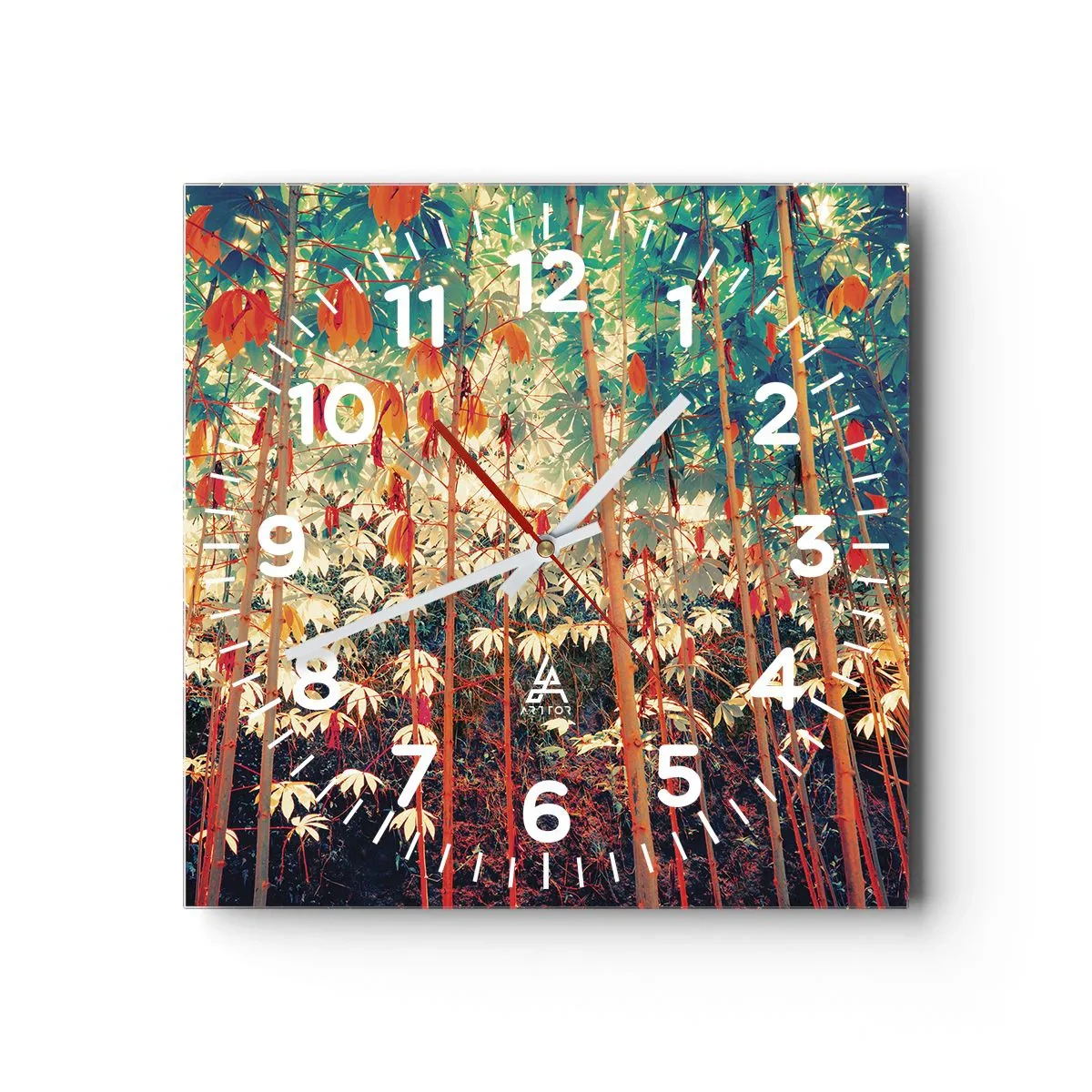 Orologio da parete - Orologio in Vetro - La vita segreta delle foglie - 30x30 cm