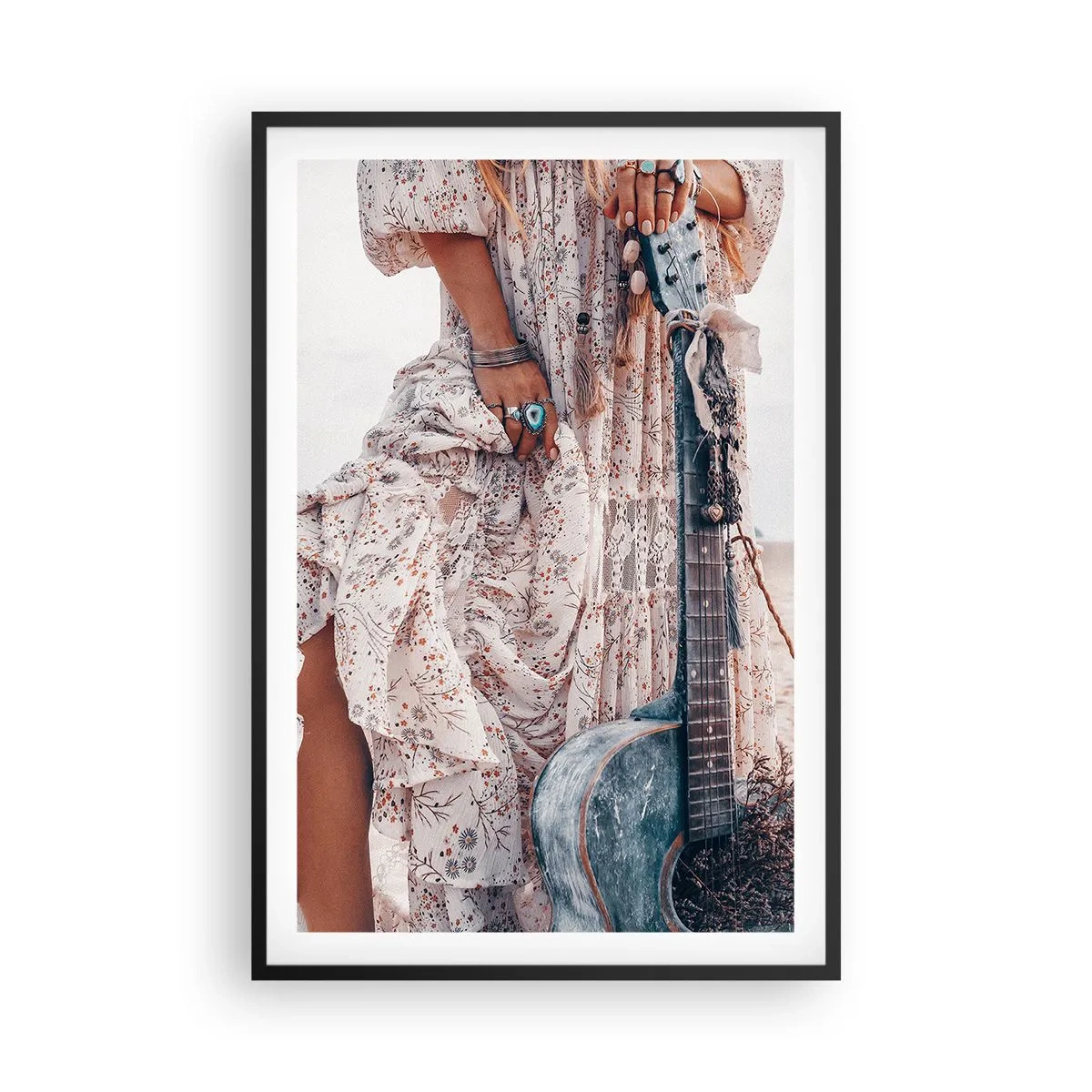 Poster in cornice nera - Figli dei fiori in cammino - 61x91 cm