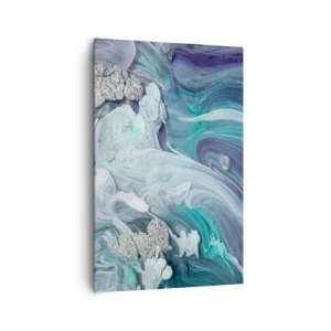 Quadro su tela - Stampe su Tela - Vortici astratti nei toni del blu e del bianco - 80x120cm - Correnti di blu - Decorazione murale moderna per soggiorno e camera da letto ARTTOR