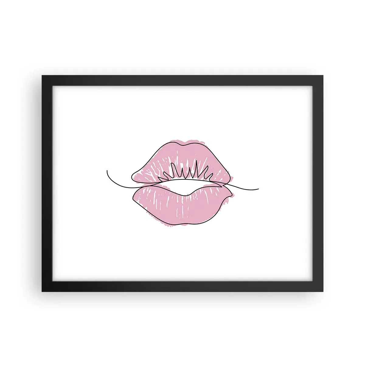 Poster in cornice nera - Pronti al bacio? - 40x30 cm