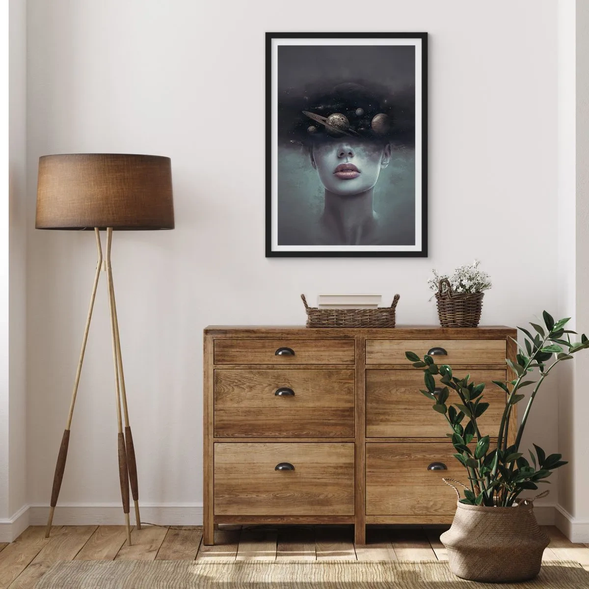 Poster in cornice nera - E i pianeti folleggiano... - 40x50 cm