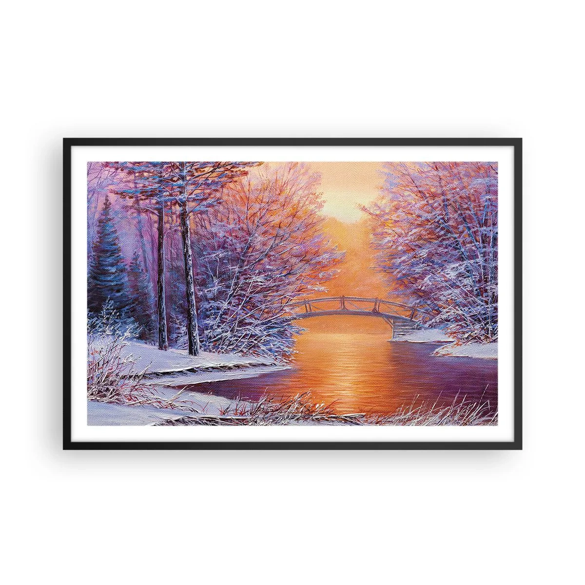 Poster in cornice nera - Incontriamoci qui - 91x61 cm