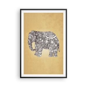 Poster in cornice nera - L'elefante nascosto - 61x91 cm
