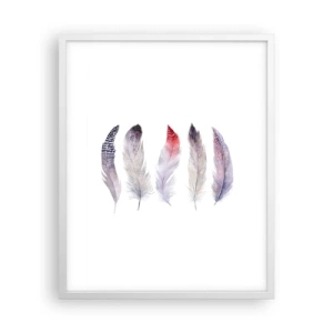 Poster in cornice bianca - Delicate come una nebbia multicolore - 40x50 cm