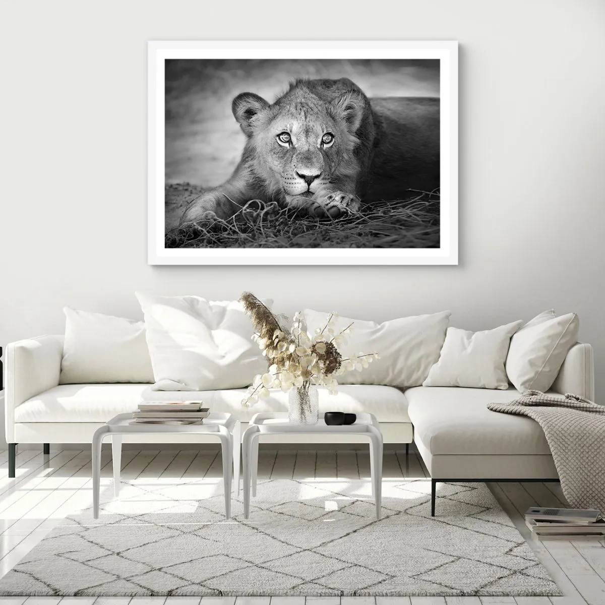 Poster in cornice bianca - Cucciolo reale - 70x50 cm
