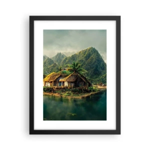 Poster in cornice nera - Paradiso tropicale - 30x40 cm