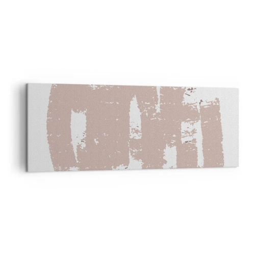 Quadro su tela - Stampe su Tela - Forme rosa tenui su uno sfondo chiaro - 140x50cm - Astrazione in un rosa mite - Decorazione murale moderna per soggiorno e camera da letto ARTTOR