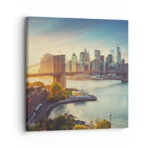 Quadro su tela - Stampe su Tela - L'alba nella grande città - 30x30 cm