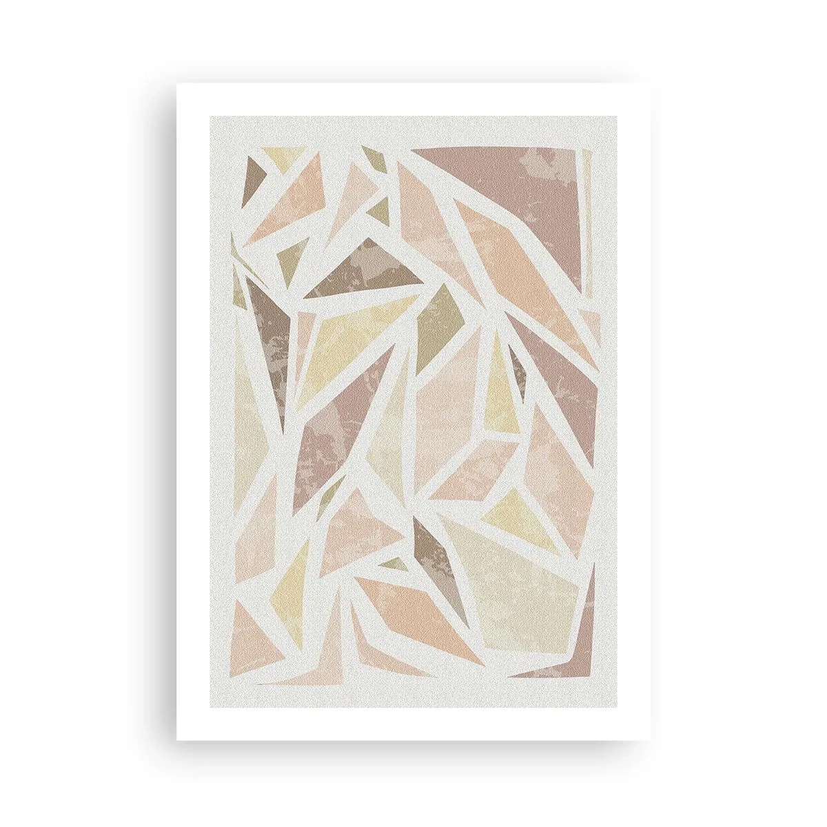 Poster - Astrazione geometrica in tonalità pastello - 50x70cm - Composizione da vetrata - Decorazione murale moderna per soggiorno e camera da letto ARTTOR