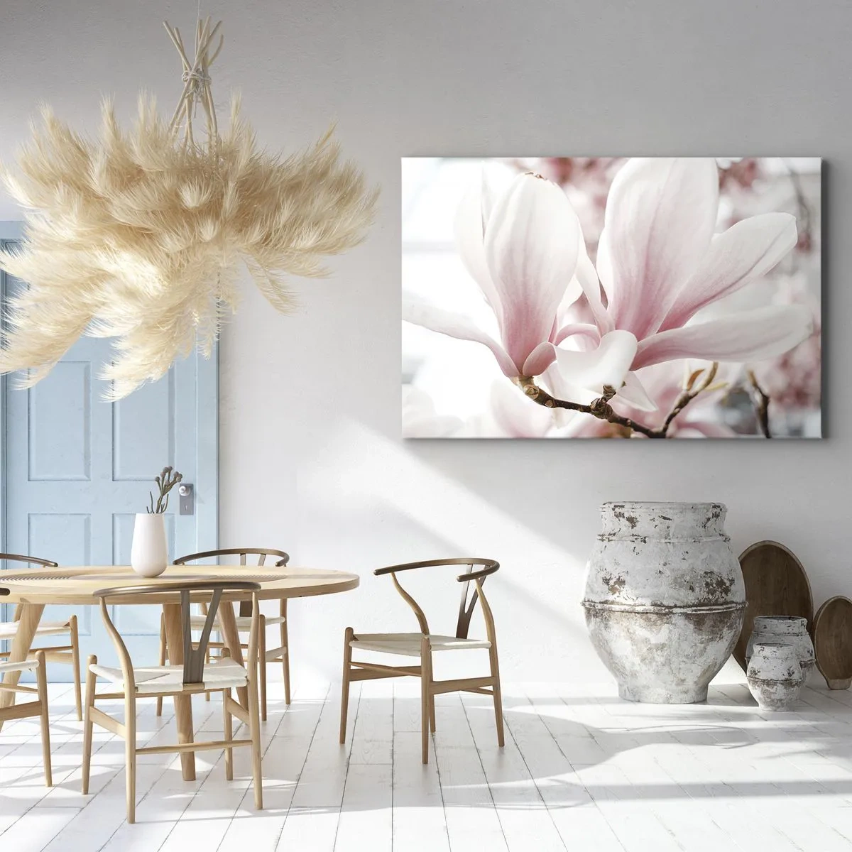 Quadro su tela - Stampe su Tela - Delicati fiori di magnolia in tonalità pastello - 70x50cm - Tenerezza senza fine - Decorazione murale moderna per soggiorno e camera da letto ARTTOR