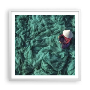 Poster in cornice bianca - Nel mare di reti - 60x60 cm