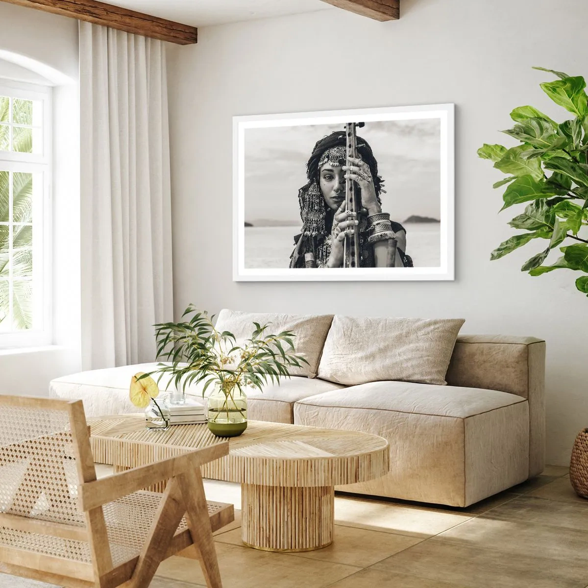 Poster in cornice bianca - La musica dell'oriente - 70x50 cm