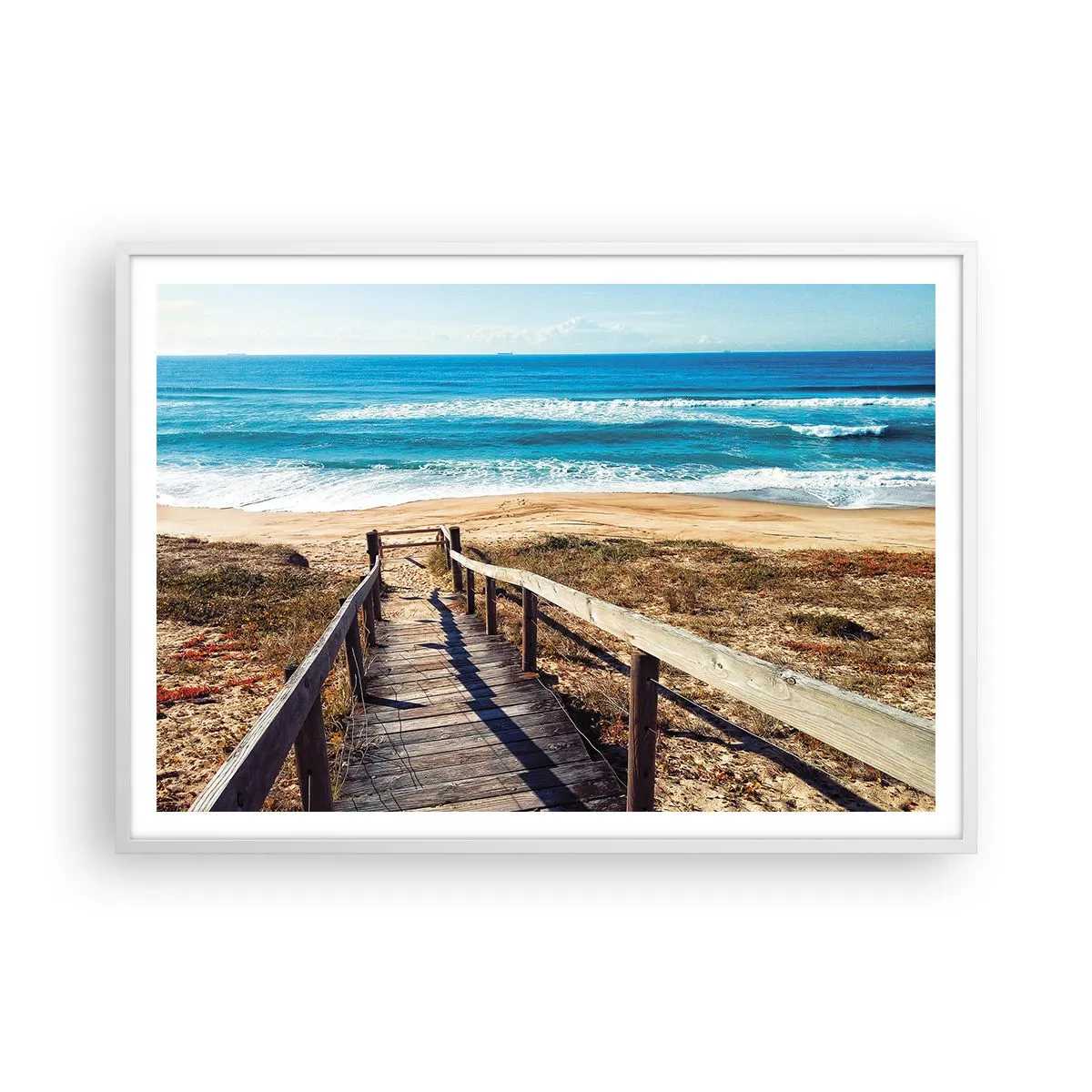 Poster in cornice bianca - Corri! - 100x70 cm