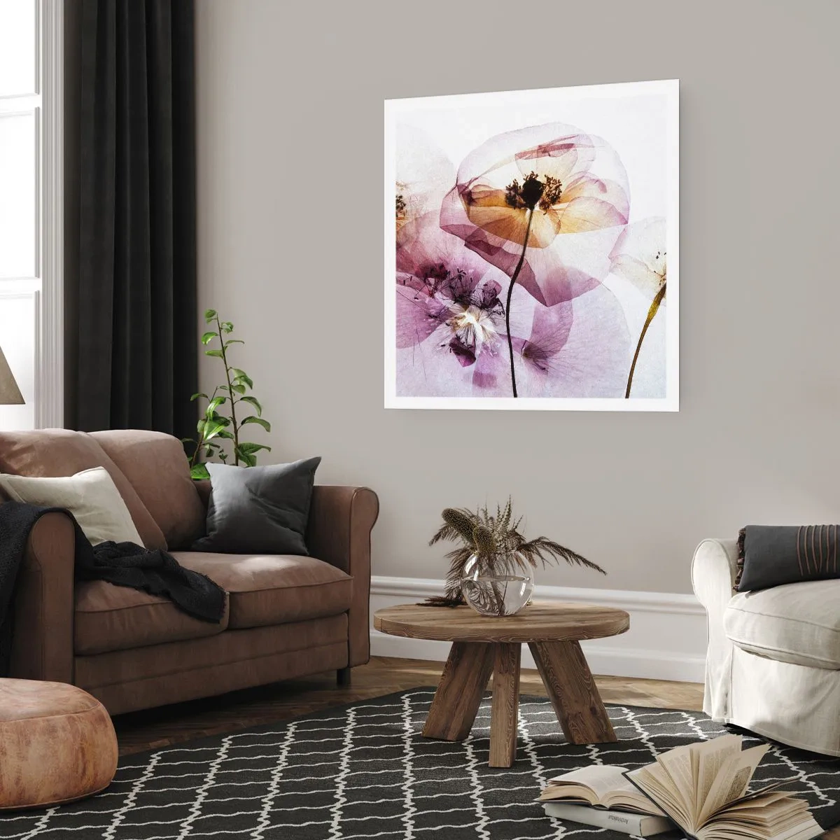 Poster - Fiori trasparenti - 40x40 cm