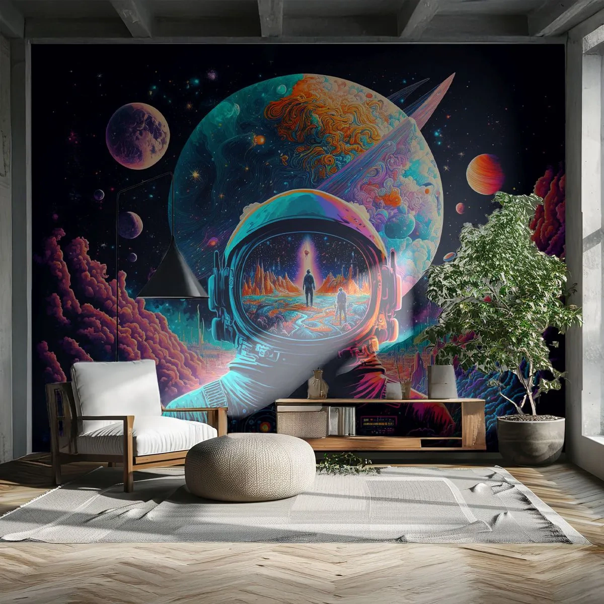 Fotomurali Premium Canvas - I filosofi non l'avevano pensato - Astronauta, Futuristico, Cosmo - 300x210 cm