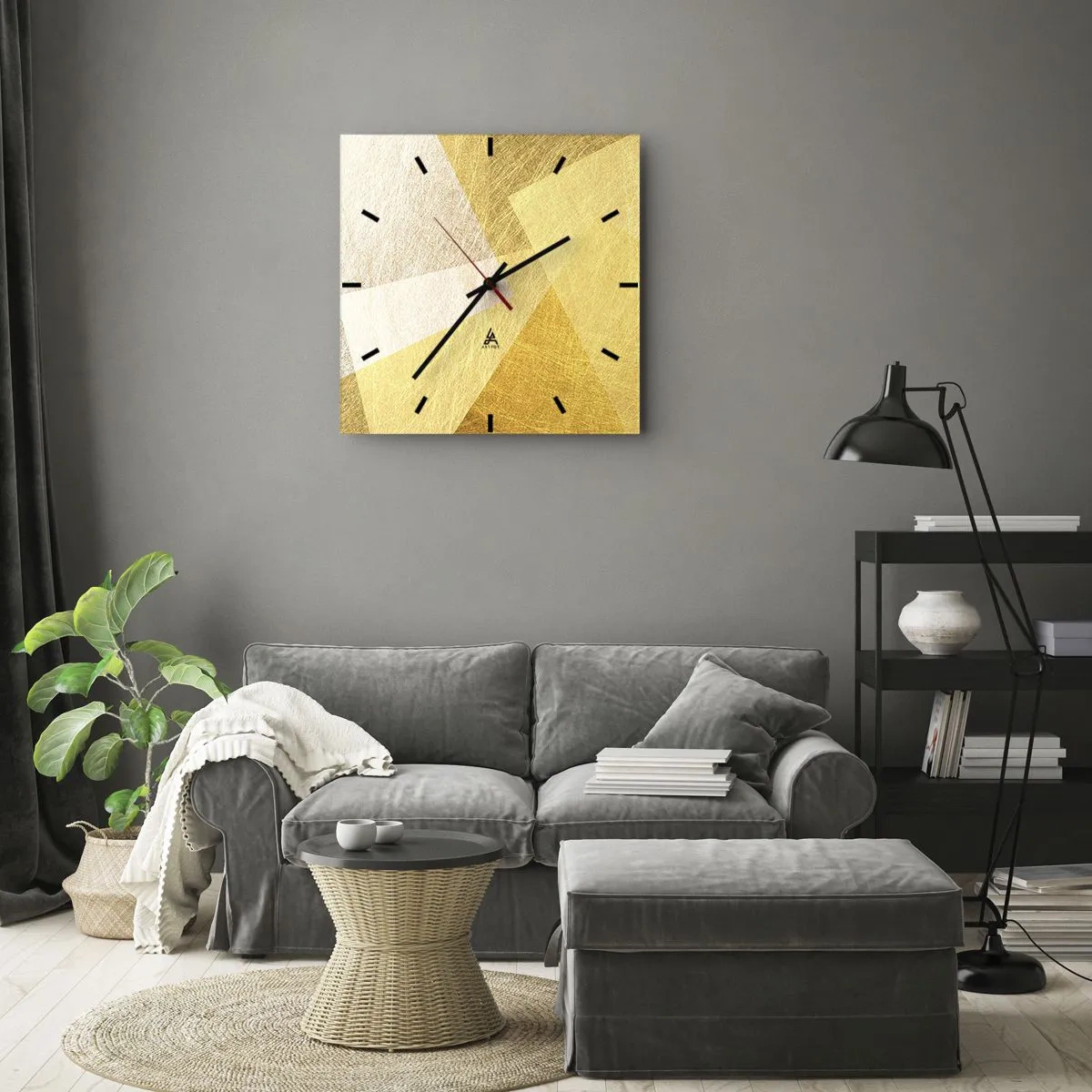 Orologio da parete - Orologio in Vetro - La pace della geometria - 40x40 cm