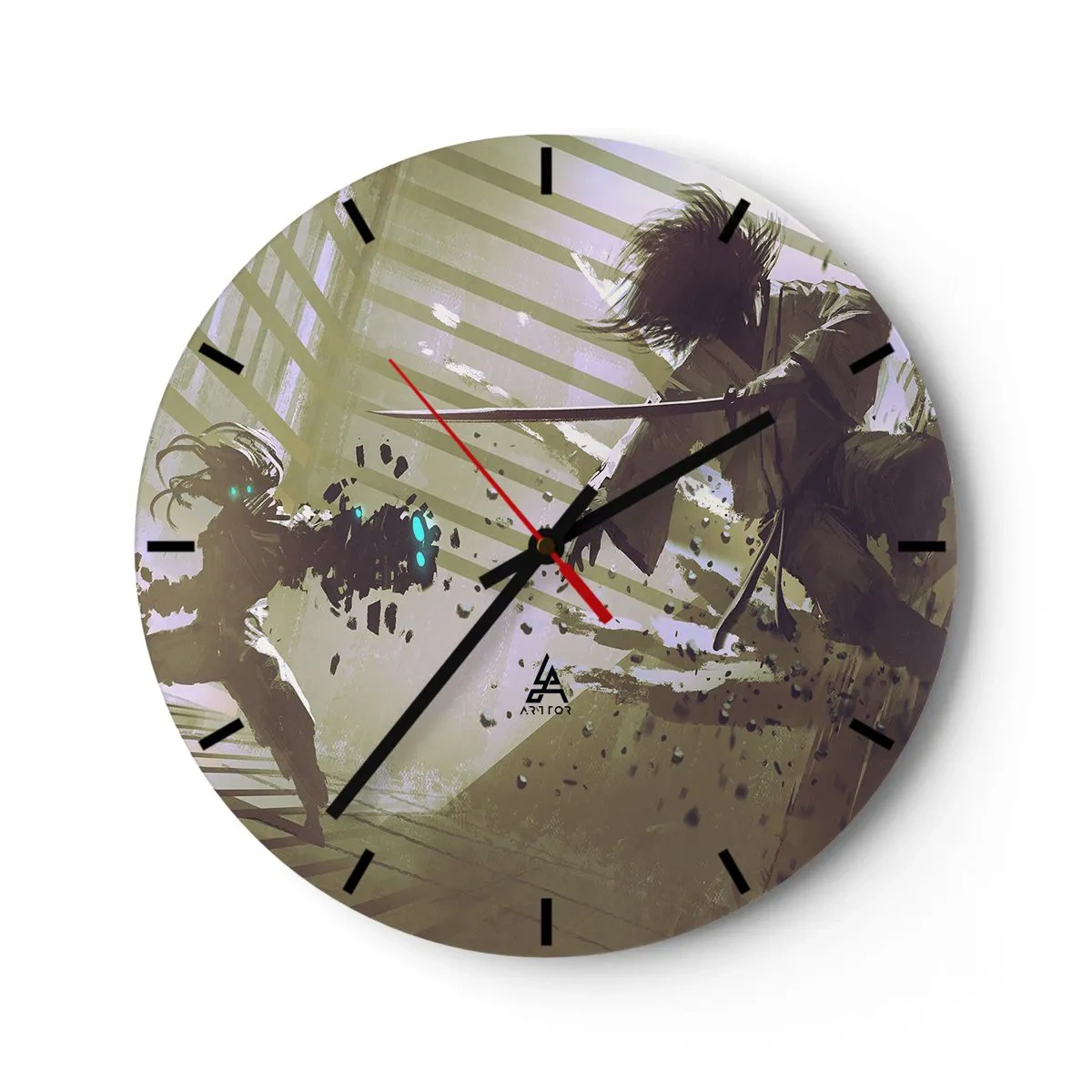 Orologio da parete - Orologio in Vetro - Anche tu puoi essere un samurai - 40x40 cm