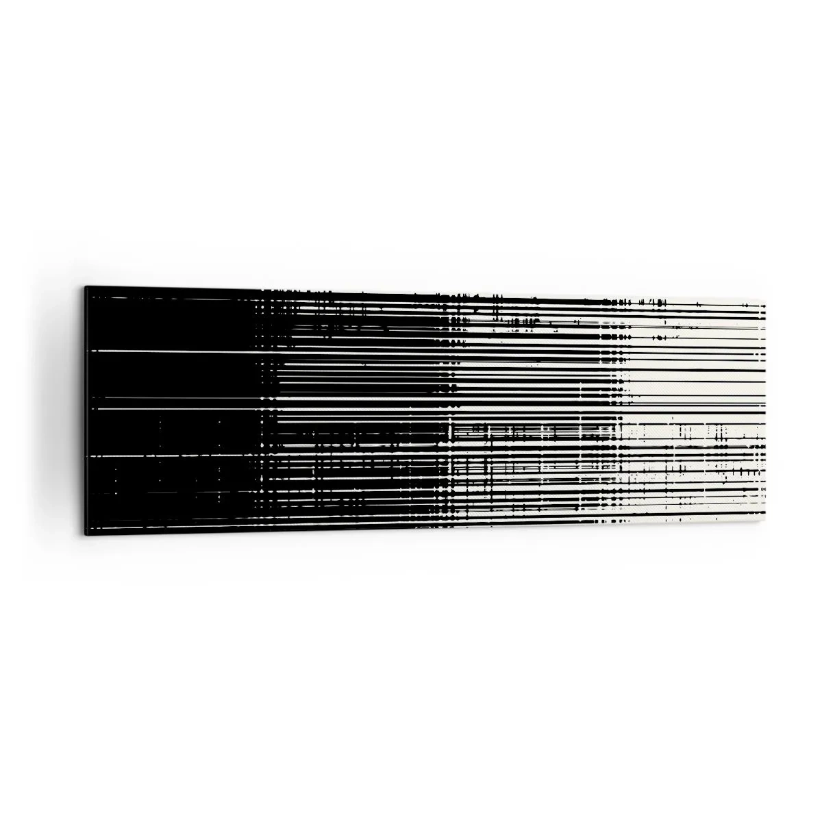 Quadro su tela - Stampe su Tela - Composizione astratta di linee in bianco e nero contrastanti - 160x50cm - Onde e vibrazioni - Decorazione murale moderna per soggiorno e camera da letto ARTTOR