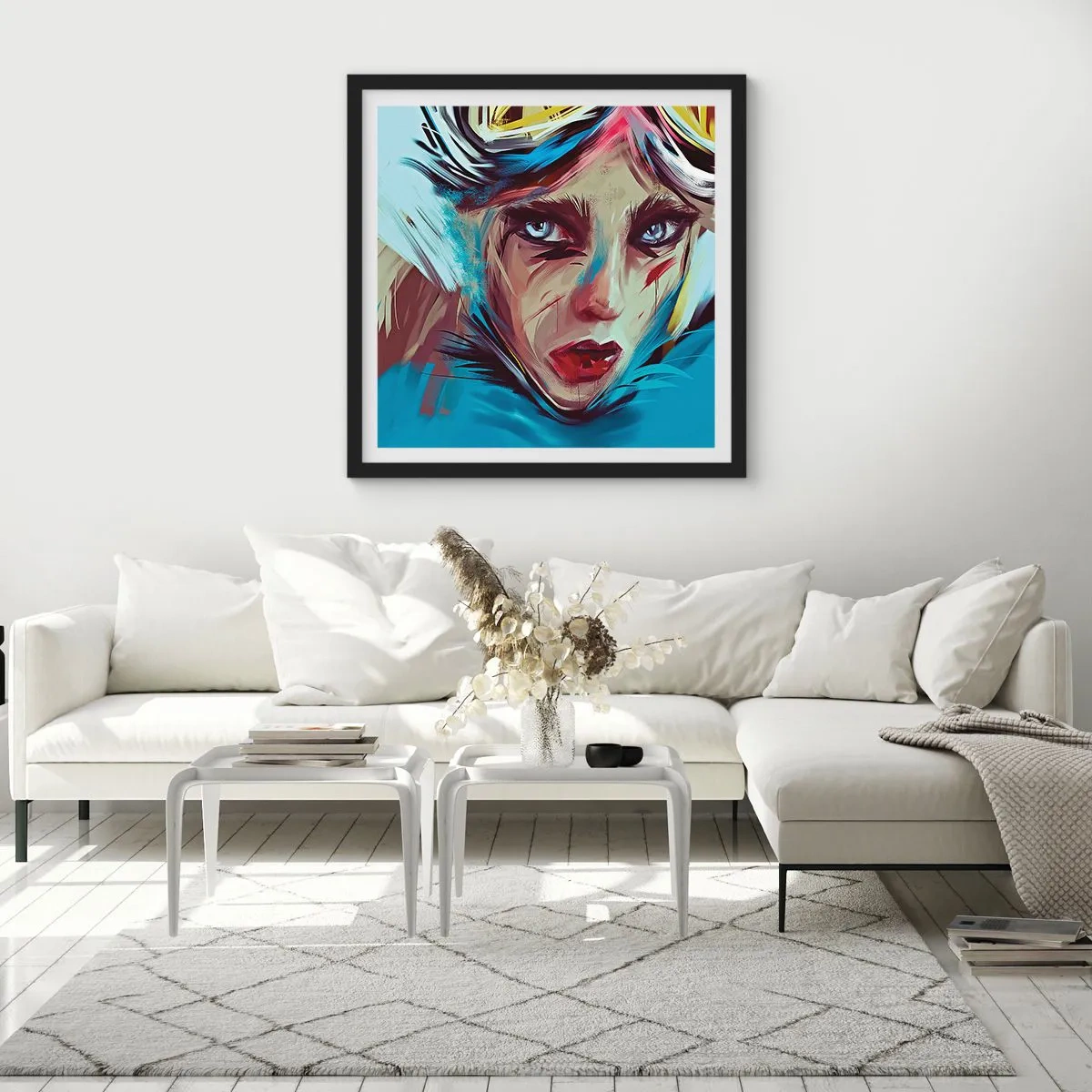 Poster in cornice nera - La guerriera della strada - 60x60 cm