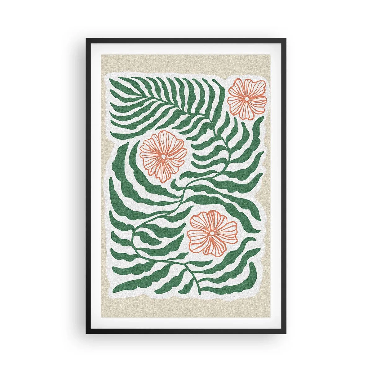 Poster in cornice nera - Fioritura nel verde - 61x91 cm