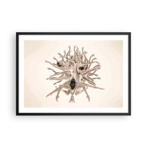 Poster in cornice nera - Composizione astratta di ballerini in movimento - 70x50cm - Fiorendo nella danza - Decorazione murale moderna per soggiorno e camera da letto ARTTOR