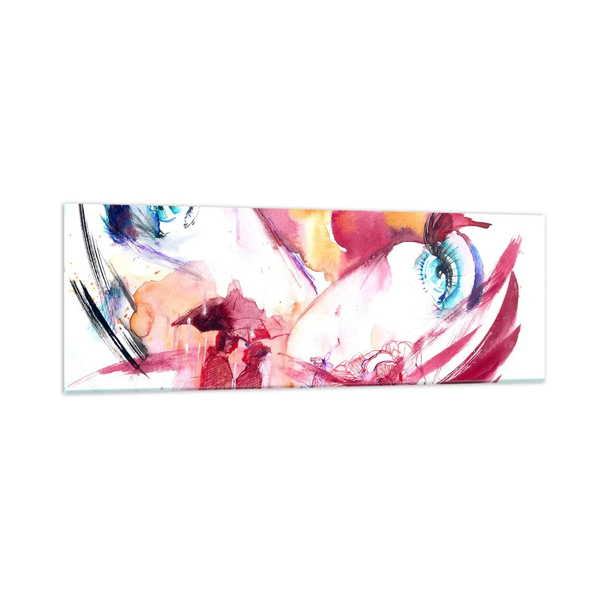 Quadro su vetro - Insieme il mondo fiorisce - 90x30 cm