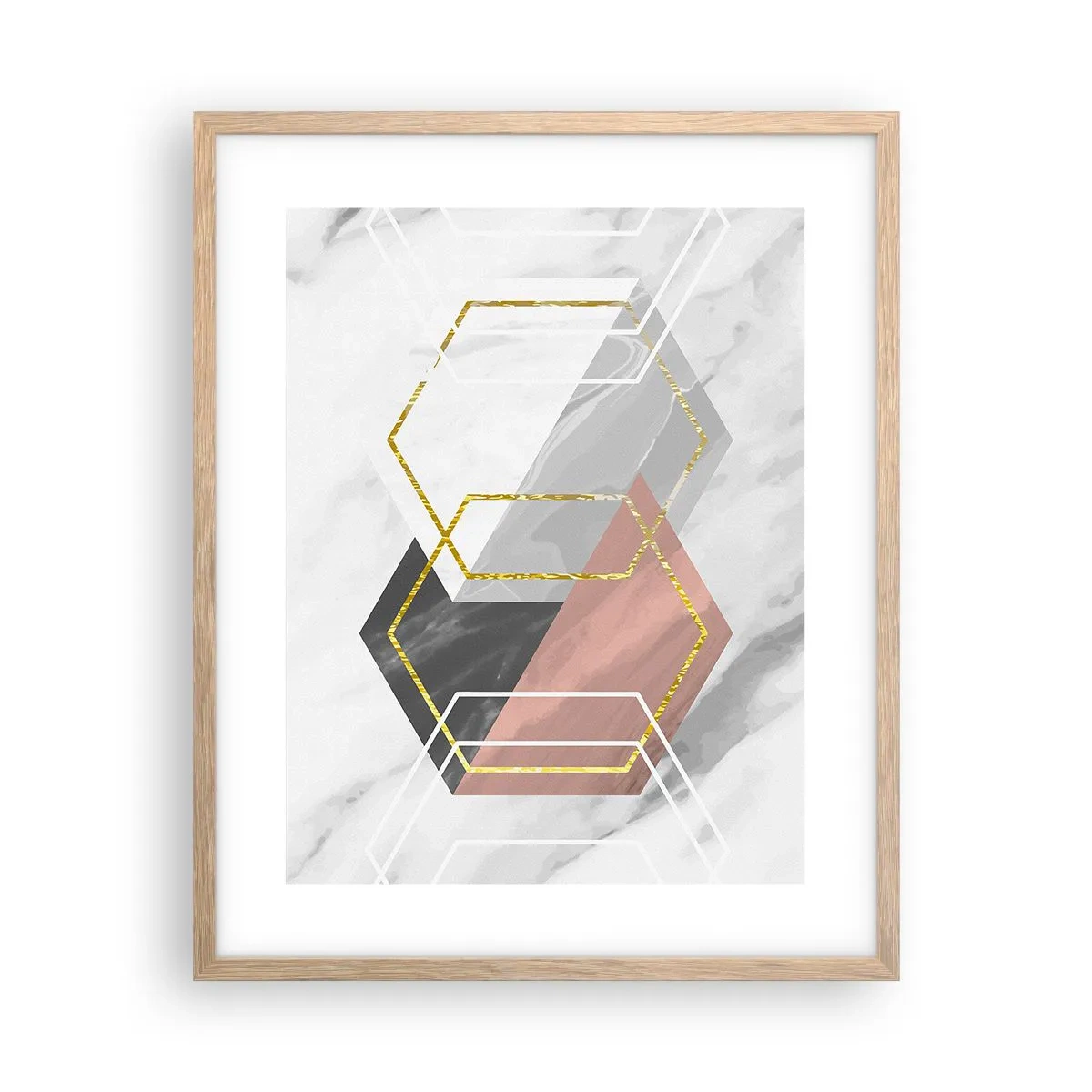 Poster in cornice rovere chiaro - Composizione a catena - 40x50 cm