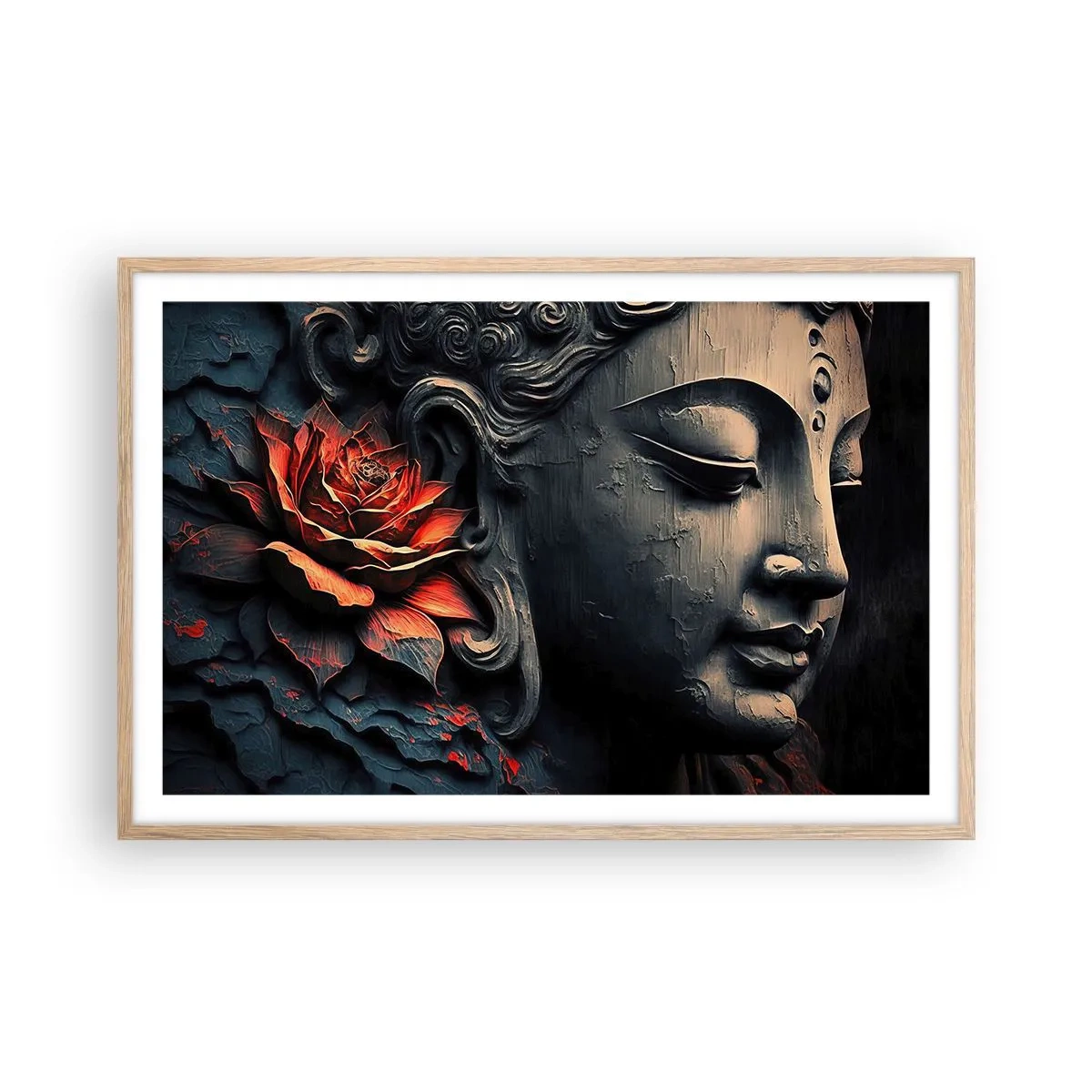 Poster in cornice rovere chiaro - In armonia con il mondo - 91x61 cm