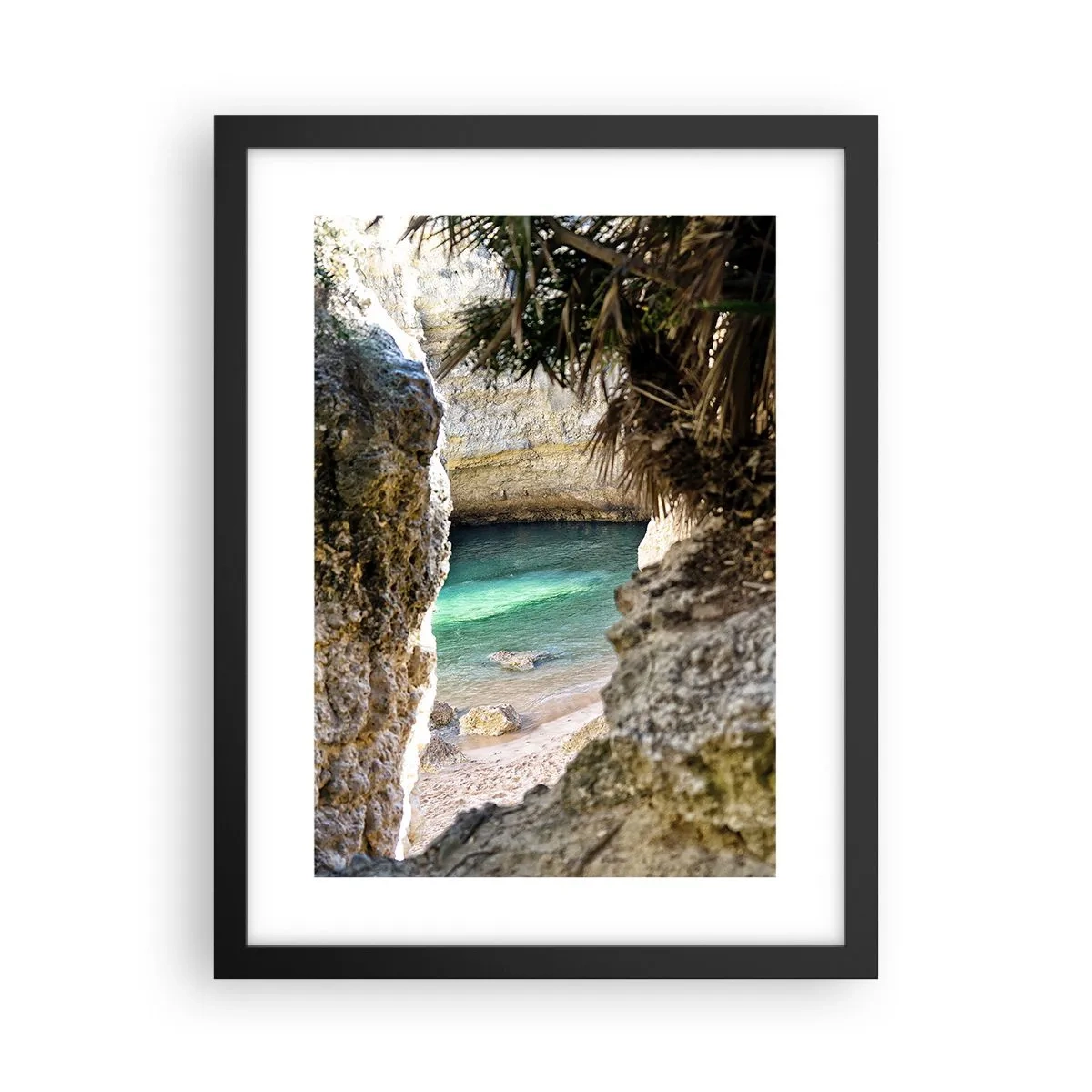 Poster in cornice nera - La baia turchese - 30x40 cm
