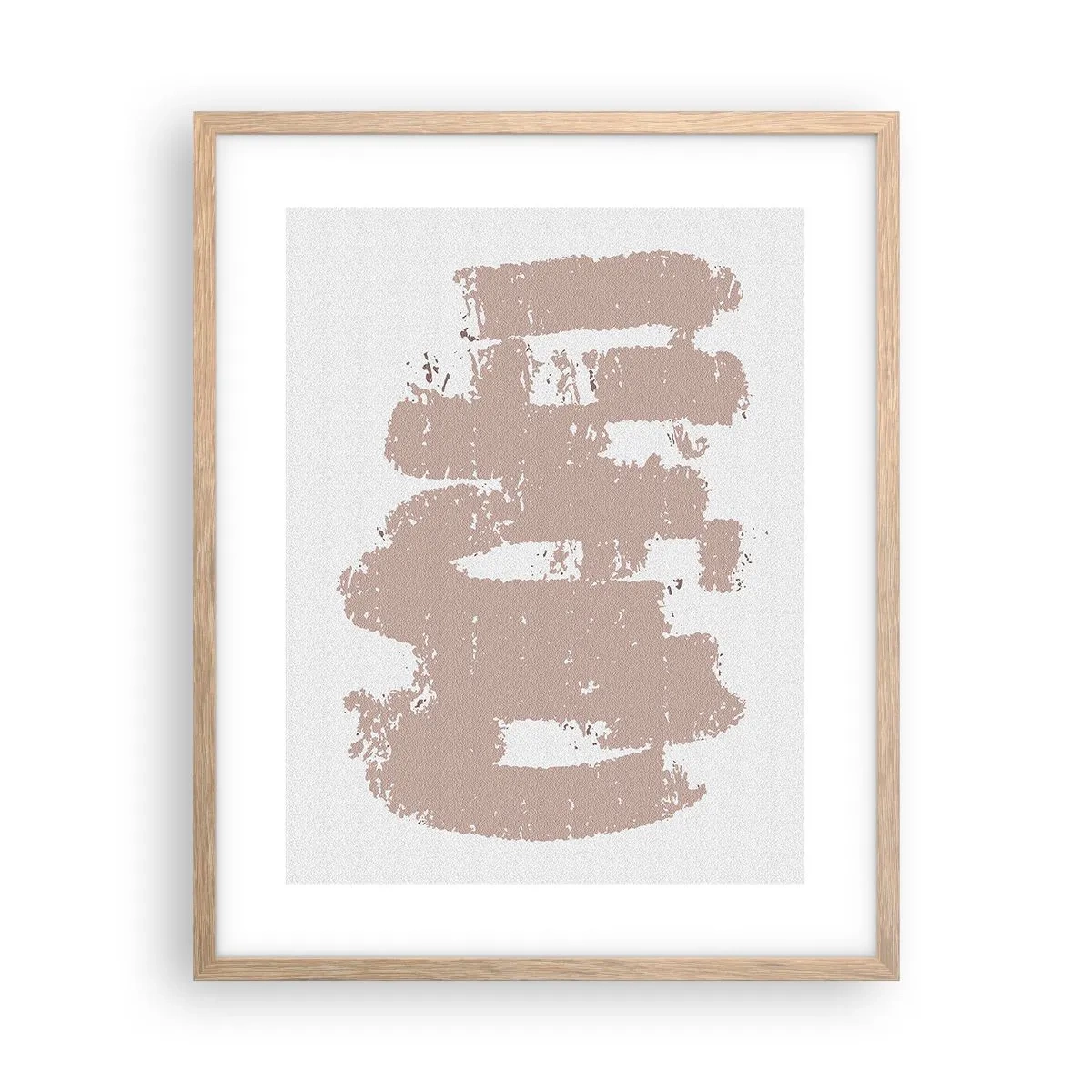 Poster in cornice rovere chiaro - Astrazione in un rosa mite - 40x50 cm