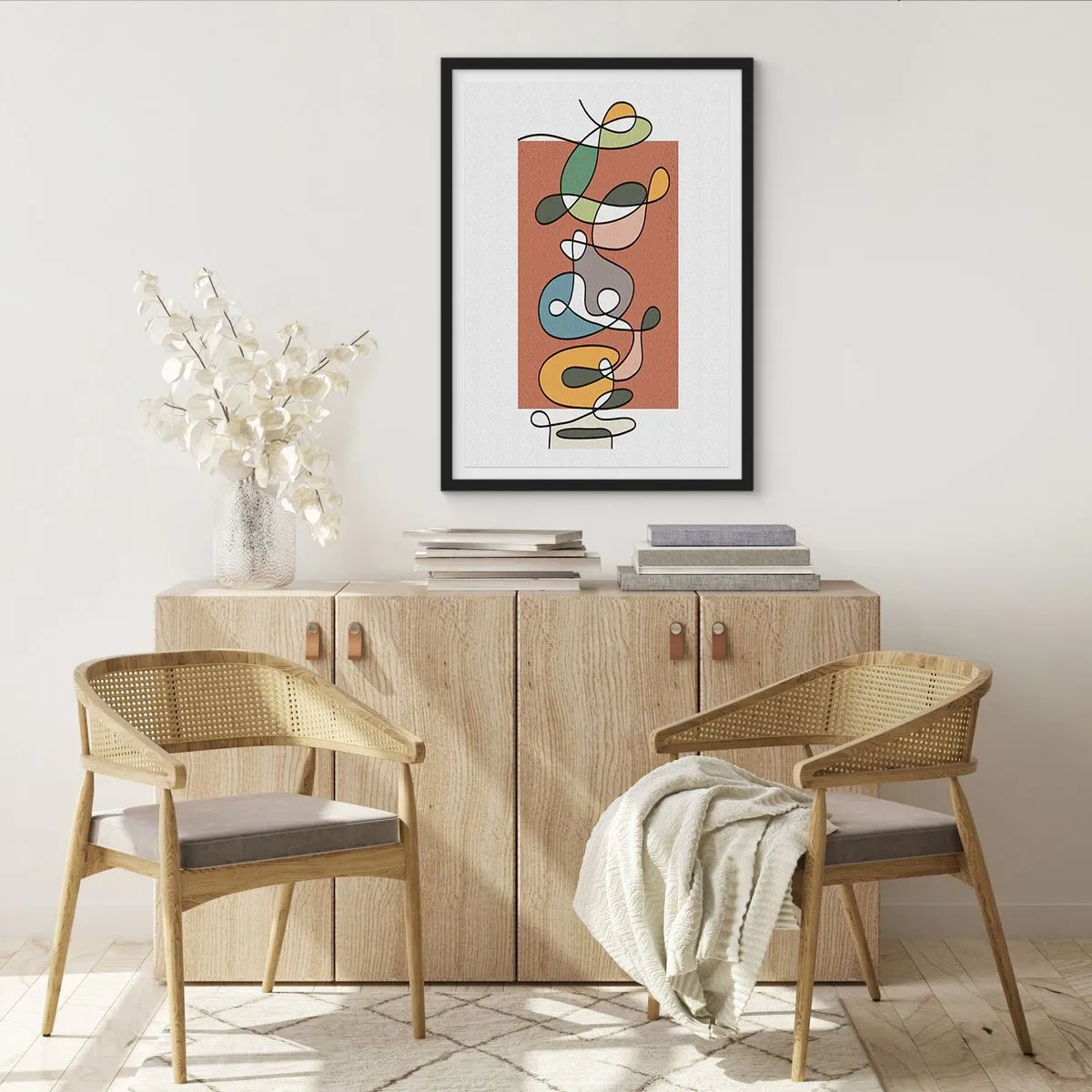 Poster in cornice nera - Astrazione: saltello colorato - 61x91 cm