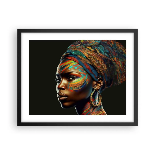 Poster in cornice nera - Regina africana - 50x40 cm
