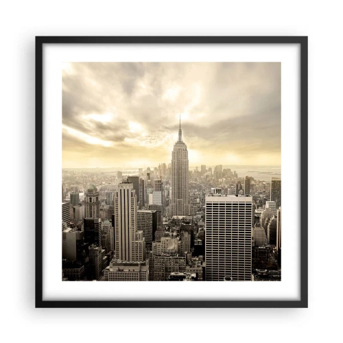 Poster in cornice nera - New York in grigio - 50x50 cm