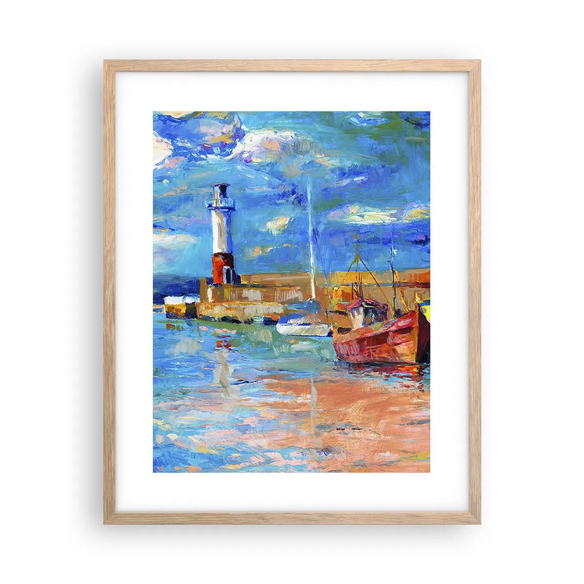 Poster in cornice rovere chiaro - Pomeriggio nell'insenatura multicolore - 40x50 cm