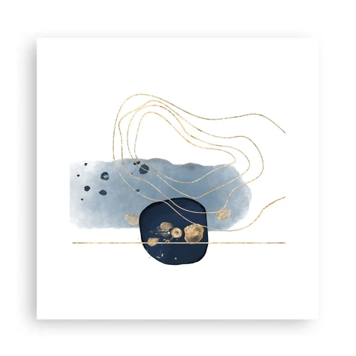 Poster - Fantasia blu e oro - 30x30 cm