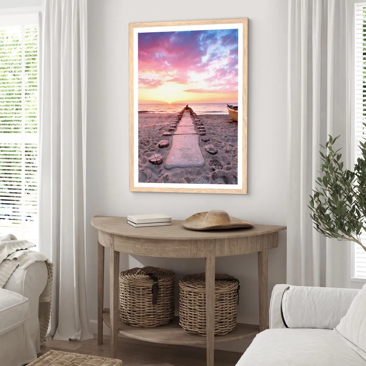 Poster in cornice rovere chiaro - Un momento profondo - 40x50 cm