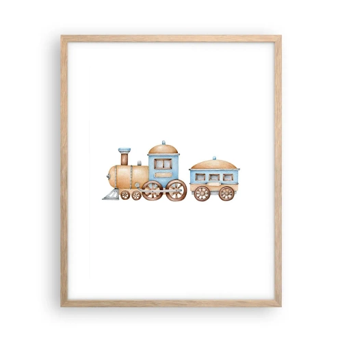 Poster in cornice rovere chiaro - Fermo alla stazione... - 40x50 cm